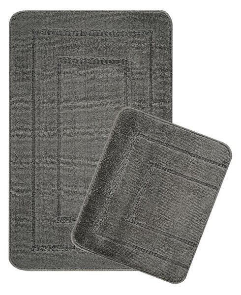 Antracitové kúpeľňové predložky v súprave 2 ks 50x80 cm Cerceve – Foutastic