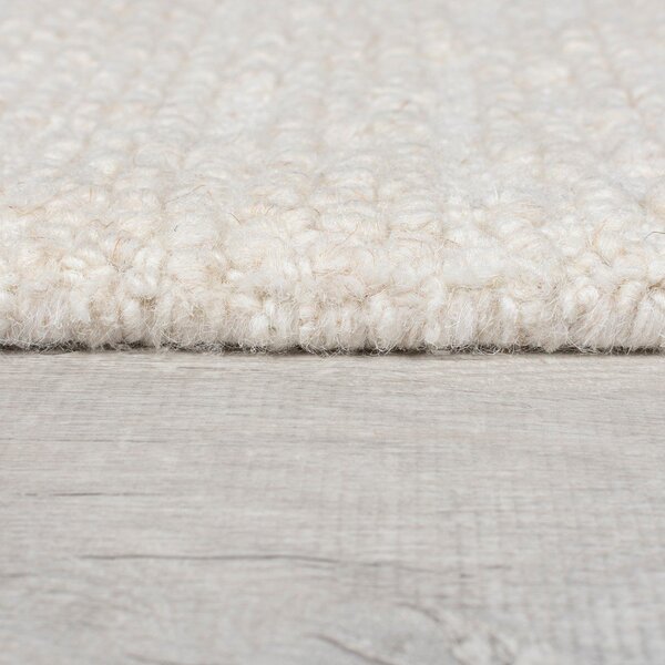 Slonovinový ručne tkaný vlnený behúň 80x230 cm Harris Boucle – Flair Rugs