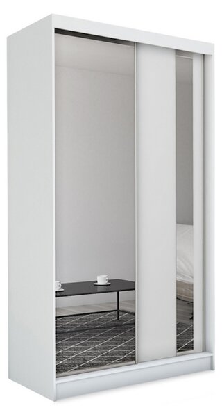 Skriňa s posuvnými dverami a zrkadlom GAJA, 150x216x61, biela
