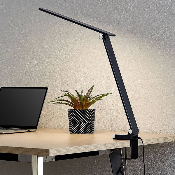 Prios Tamarin stolná LED lampa stmievateľná čierna, Čierna, Pracovňa / Kancelária, Plast, Moderný, Stolová lampa