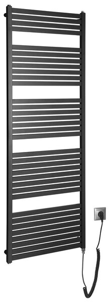 Aqualine Aqualine, TONDI-E elektrické vykurovacie teleso, rovné, 600x1690 mm, 800W, čierny mat, DE496T
