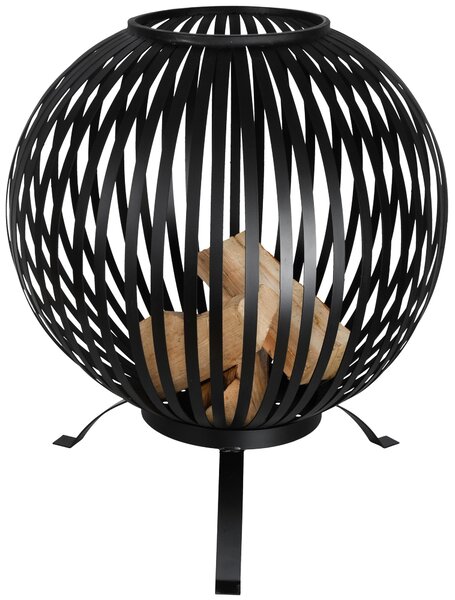 Esschert Fireball čierny 59x59x73cm Kôš na oheň Kovová miska na oheň