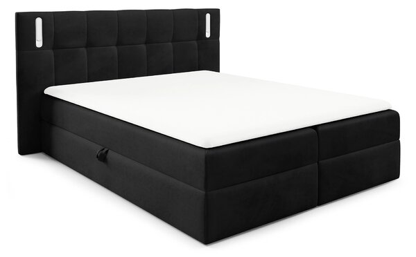 Wilsondo Čalúnená boxspring manželská posteľ s vrchným matracom Dancer - čierna Rozmer: 200x200