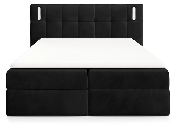 Wilsondo Čalúnená boxspring manželská posteľ s vrchným matracom Dancer - čierna Rozmer: 200x200
