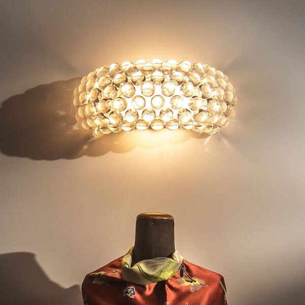 Foscarini Caboche Plus media R7s nástenné svietidlo číre, Jasné / priehľadné, Obývacia izba / jedáleň, Plast, Dizajn