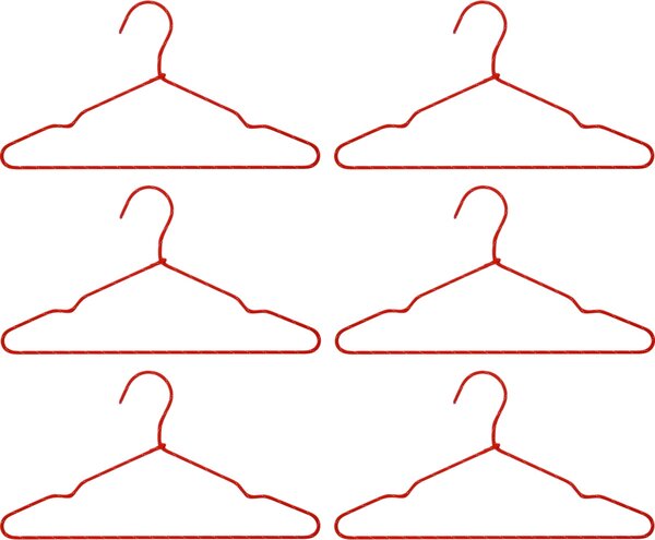 Vešiaky na šaty Wire Red – sada 6 ks