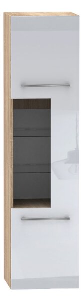 Kúpeľňová skrinka ANTIl D40SL, 40x160x33,4, biela lesk/dub sonoma