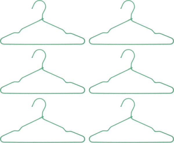 Vešiaky na šaty Wire Green – sada 6 ks