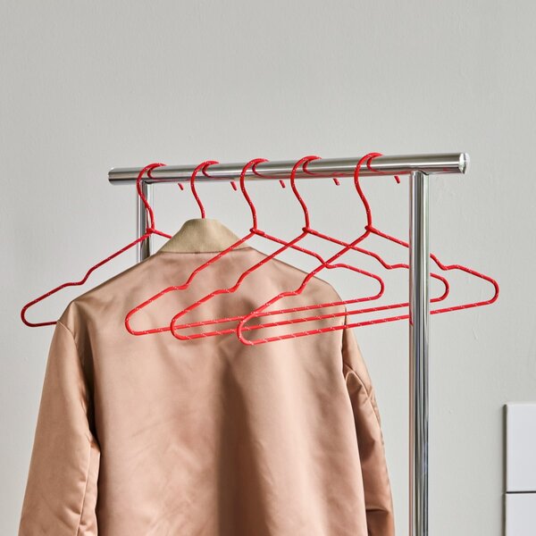Vešiaky na šaty Wire Red – sada 6 ks
