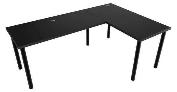 Počítačový rohový stôl N, 160/110x73-76x50, čierna, pravý