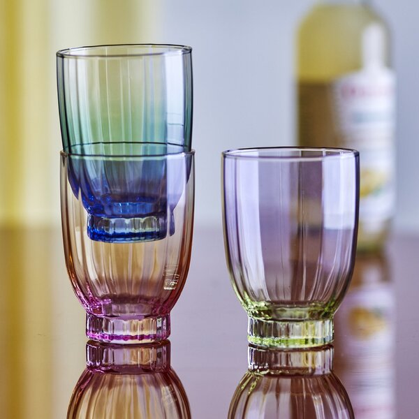 Pohár na vodu Nicoline 330 ml žlto-rúžová