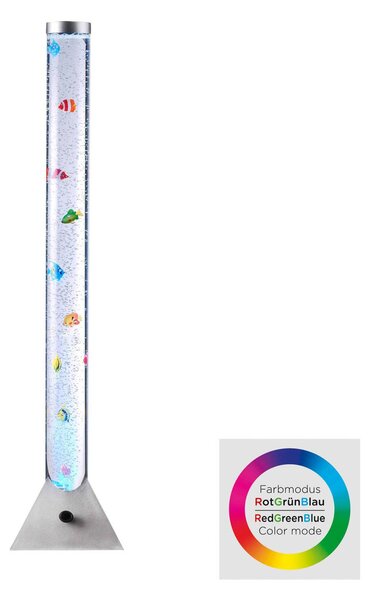 JUST LIGHT. GmbH Vodný stĺp Ava s diódami LED a rybami výška 120 cm, Jasné / priehľadné, Obývacia izba / jedáleň, Plast, Moderný, Stojacie svietidlo
