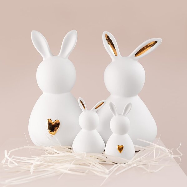 Veľkonočná dekorácia Rabbit White / Gold Ears