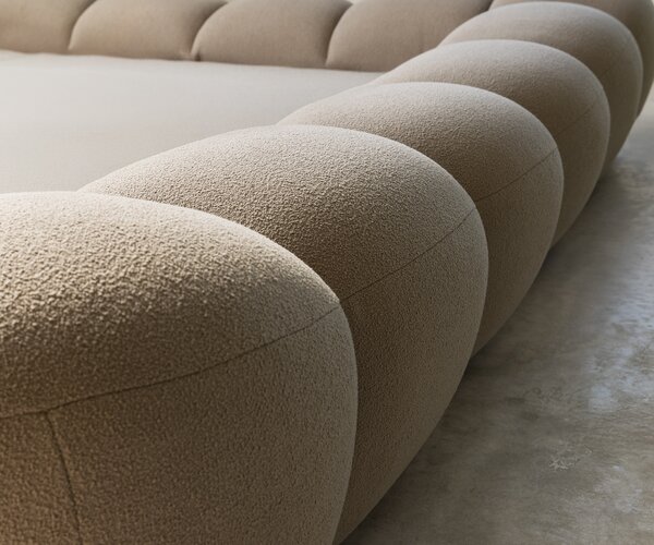 DELIFE Čalúnená posteľ Perlla 180x200 cm bouclé taupe