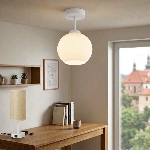 BRILAGI - LED Prisadený luster RETRO GLASS 1xE27/60W/230V priemer 15 cm biela