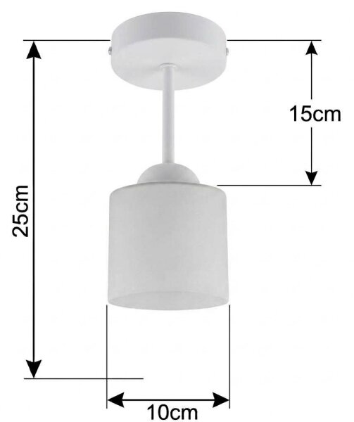 BRILAGI - LED Prisadený luster RETRO GLASS 1xE27/60W/230V priemer 10 cm biela