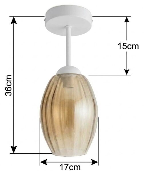 BRILAGI - LED Prisadený luster R GLASS 1xE27/60W/230V pr. 17cm biela/dymová béžová