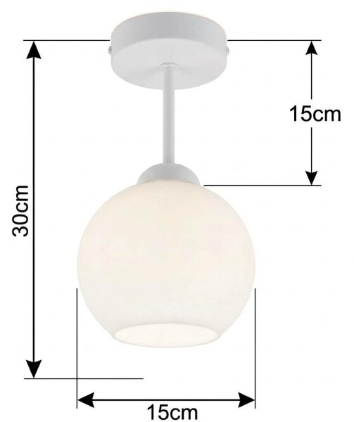 BRILAGI - LED Prisadený luster RETRO GLASS 1xE27/60W/230V priemer 15 cm biela