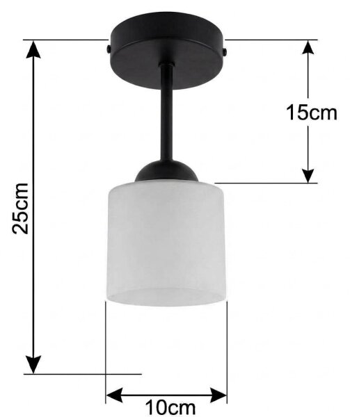 BRILAGI - LED Prisadený luster RETRO GLASS 1xE27/60W/230V pr. 10 cm čierna/biela
