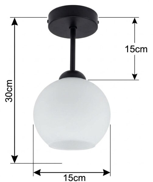 BRILAGI - LED Prisadený luster RETRO GLASS 1xE27/60W/230V pr. 15 cm čierna/biela