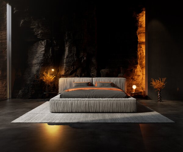 DELIFE Čalúnená posteľ Coperti 180x200 cm mikrovlákno sivá