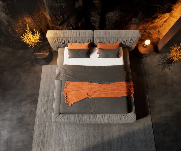 DELIFE Čalúnená posteľ Coperti 180x200 cm mikrovlákno sivá