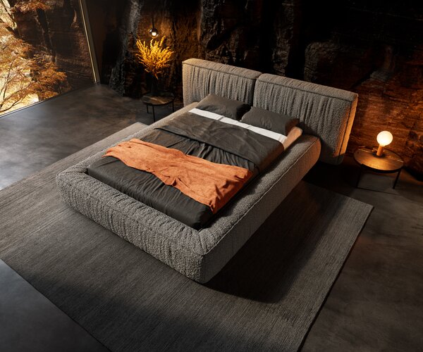 DELIFE Čalúnená posteľ Coperti 140x200 cm bouclé strieborno sivá
