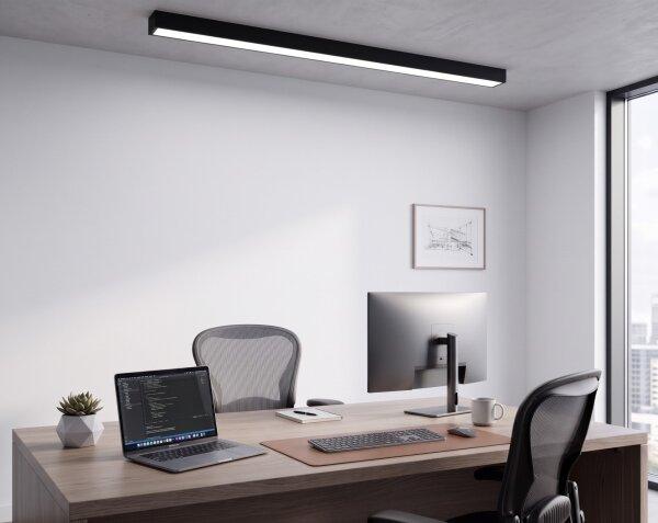 LED prisadené svietidlo/luster na lanku LED/44W/230V 6000K 120 cm čierna
