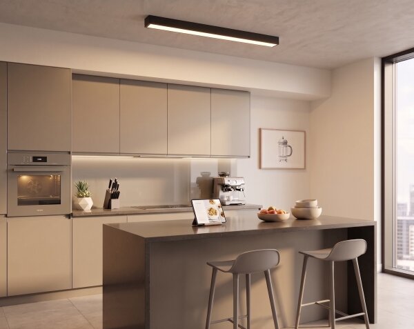 LED Prisadený/luster na lanku LED/44W/230V 3000K 120 cm čierna