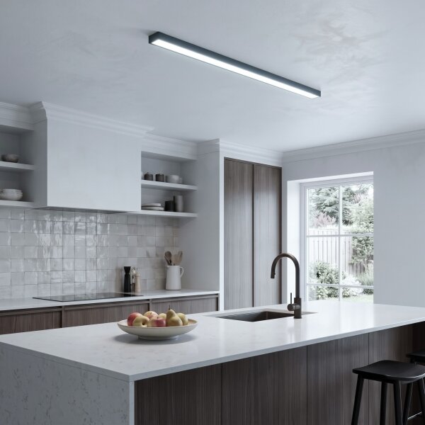 LED prisadené svietidlo/luster na lanku LED/44W/230V 6000K 120 cm čierna