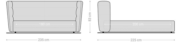 DELIFE Čalúnená posteľ Simea 180x200 cm mikrovlákno sivá