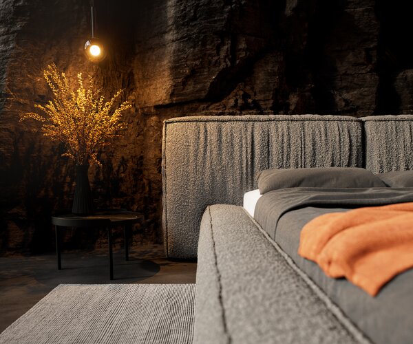 DELIFE Čalúnená posteľ Coperti 140x200 cm bouclé strieborno sivá