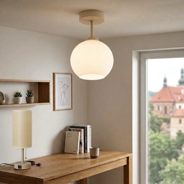 BRILAGI - LED Prisadený luster RETRO GLASS 1xE27/60W/230V pr. 15 cm béžová/biela