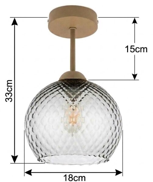 BRILAGI - LED Prisadený luster R GLASS 1xE27/60W/230V pr. 18 cm béžová/dymovo sivá