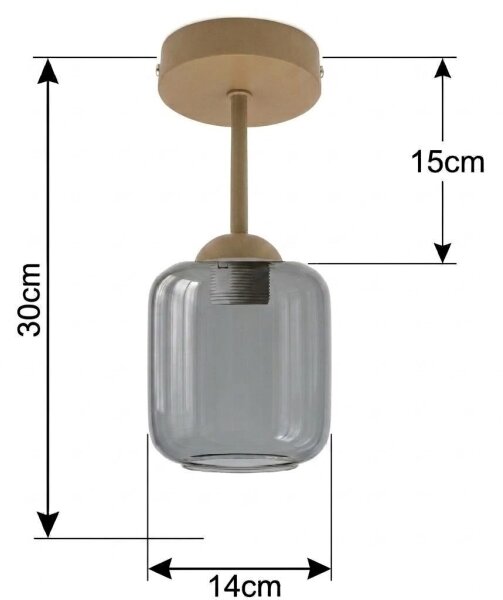 BRILAGI - LED Prisadený luster R GLASS 1xE27/60W/230V pr. 14 cm béžová/dymová sivá