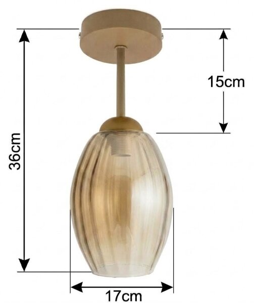 BRILAGI - LED Prisadený luster R GLASS 1xE27/60W/230V pr. 17cm béžová/dymovo-béžová