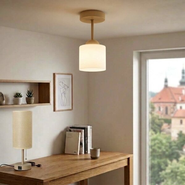 BRILAGI - LED Prisadený luster RETRO GLASS 1xE27/60W/230V priemer 10 cm béžová/biela