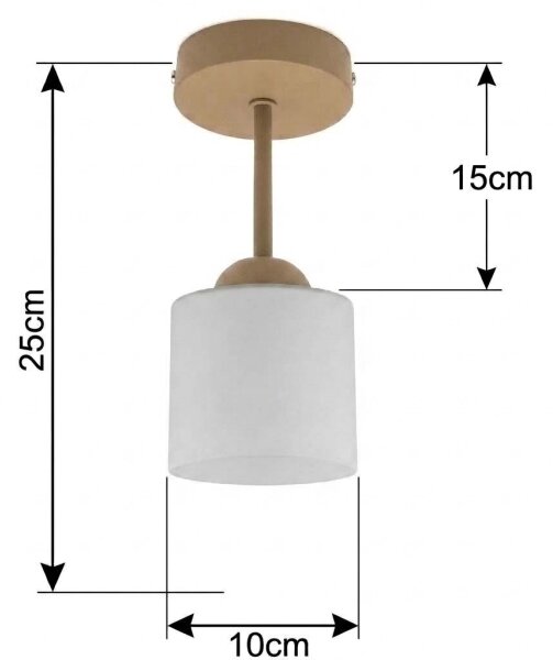 BRILAGI - LED Prisadený luster RETRO GLASS 1xE27/60W/230V priemer 10 cm béžová/biela
