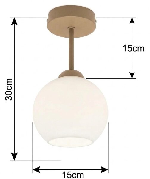 BRILAGI - LED Prisadený luster RETRO GLASS 1xE27/60W/230V pr. 15 cm béžová/biela
