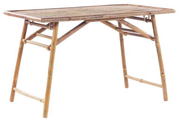 Záhradný stôl svetlé bambusové drevo 120 x 70 cm skladací vonkajší bistro stolík