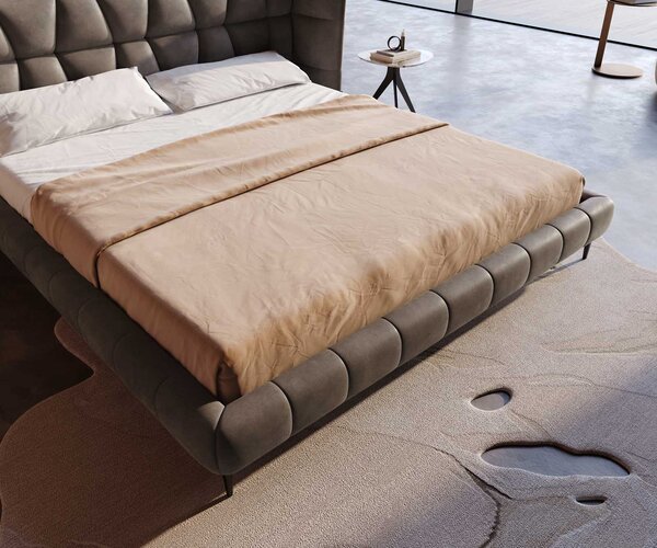DELIFE Čalúnená posteľ Capujo 180x200 cm mikrovlákno taupe vintage