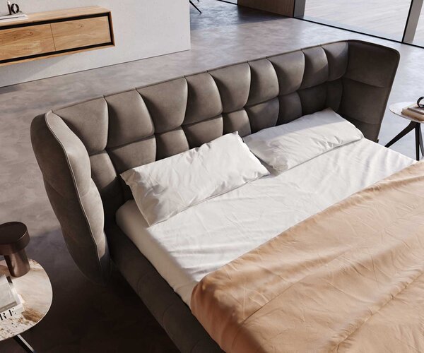 DELIFE Čalúnená posteľ Capujo 180x200 cm mikrovlákno taupe vintage