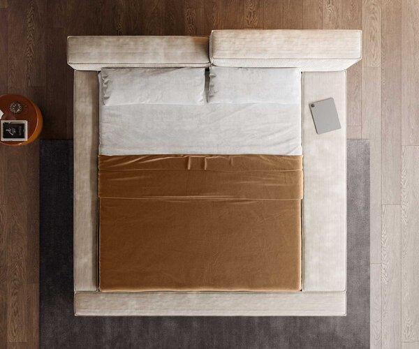 DELIFE Čalúnená posteľ Kalinea 180×200 cm manšester béžová