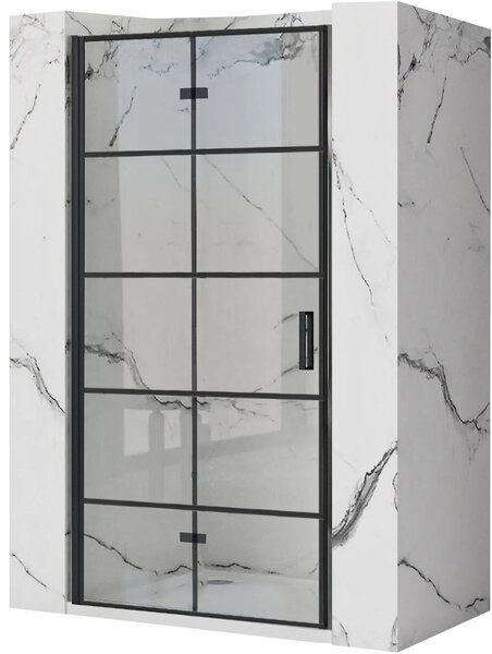 REA - Sprchové dvere Molier + profil - čierna / transparentná - 80 cm
