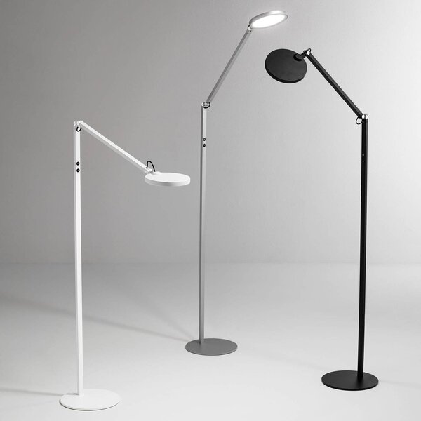 Stojaca LED lampa Regina, 1-plameňová, biela, Biela / opálová, Obývacia izba / jedáleň, kov, Moderný, Stolová lampa