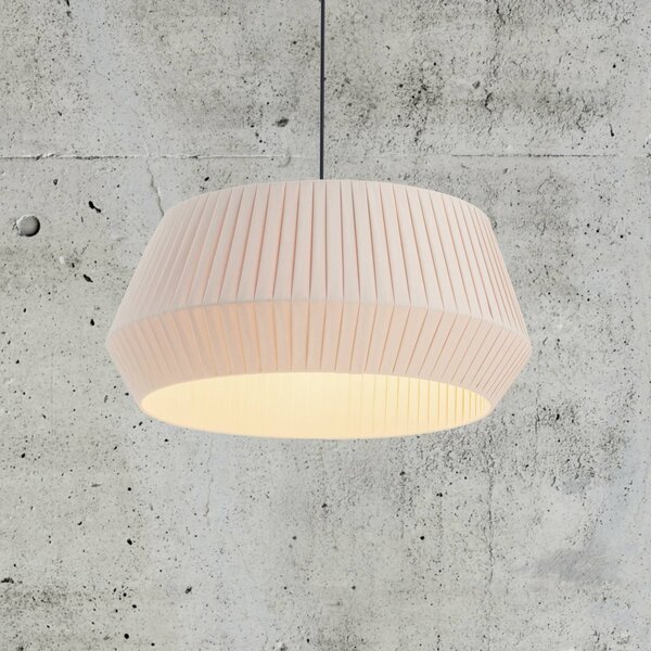 Závesná lampa Dicte, ručne viazaná, Ø 53 cm jantár, Krémová / jantárovo žltá, Obývacia izba / jedáleň, Textil / látka / hodváb, Škandinávsky, Závesné svietidlo