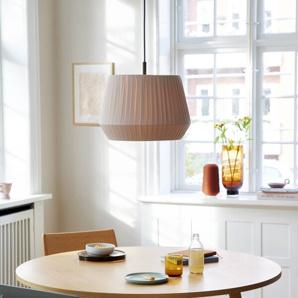 Závesná lampa Dicte, ručne viazaná, Ø 40 cm jantár, Krémová / jantárovo žltá, Obývacia izba / jedáleň, Textil / látka / hodváb, Škandinávsky, Závesné svietidlo