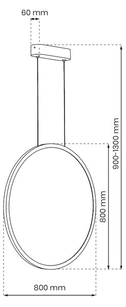Závesné LED svietidlo Saturno, 1x LED 46w, 4000k, b