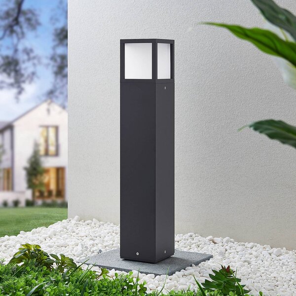 Lucande LED svetlo na chodník Dewari, 65 cm, tmavo sivé, IP54, Hliník / sivá / zinok, Hliník, Moderný, Osvetlenie príjazdovej cesty