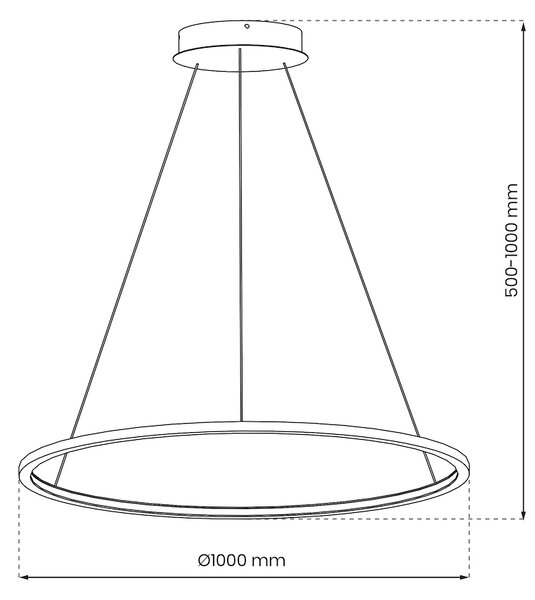 Závesné LED svietidlo Saturno, 1x LED 57w, 4000k, g